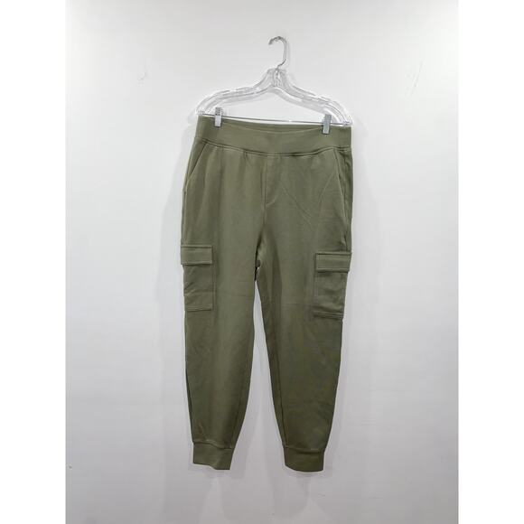 Old Navy Active Dynamic Fleece Olive Green Cargo Joggers Size Large - Picture 2 of 9